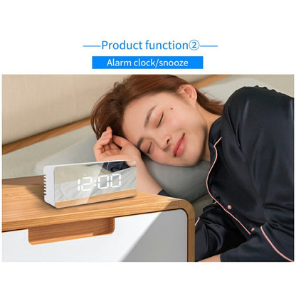 TS-S69 LED Digital Display Multifunction Clock Desk Makeup Mirror Alarm Clock with Temperature