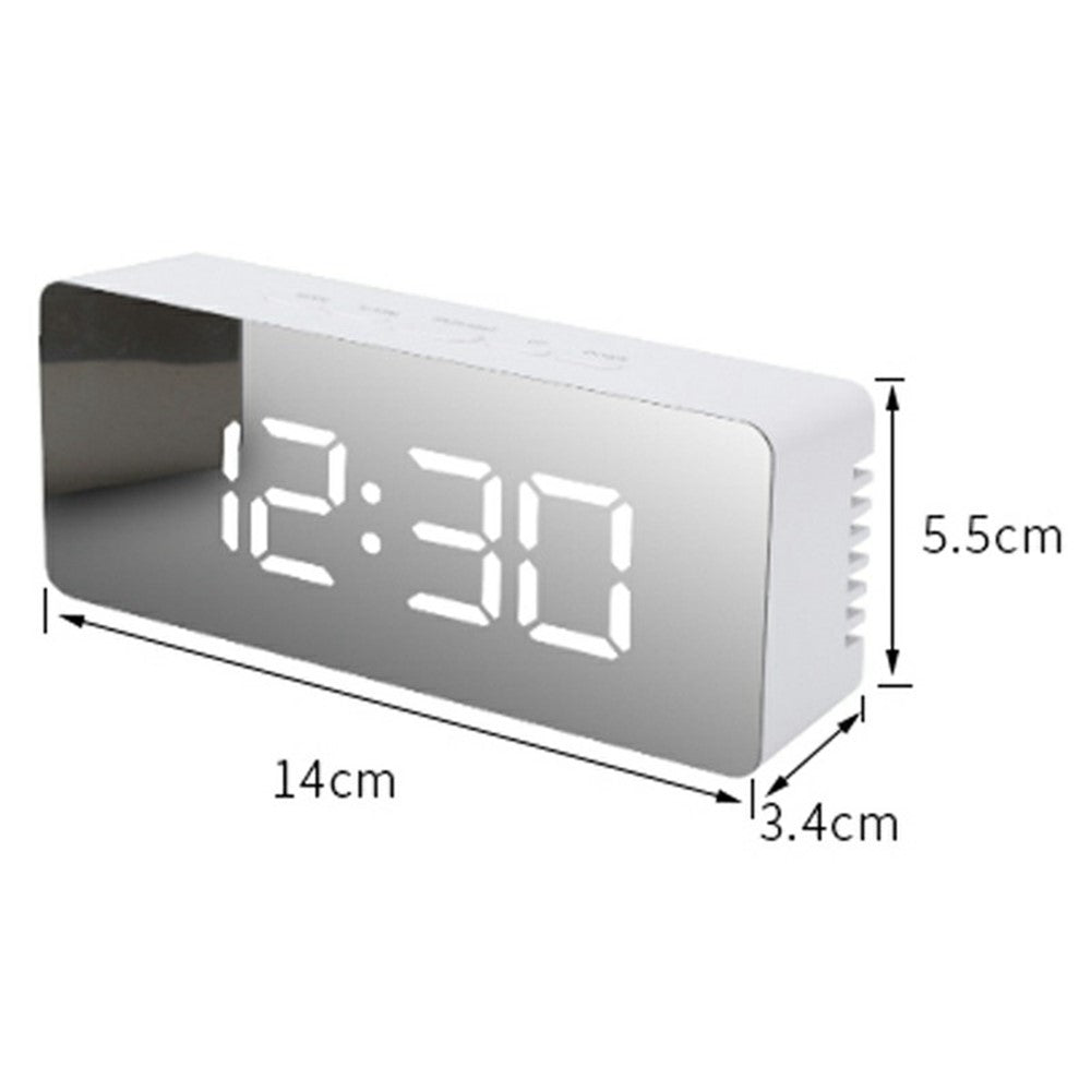 TS-S69 LED Digital Display Multifunction Clock Desk Makeup Mirror Alarm Clock with Temperature