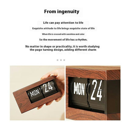 Minimalist Flip Calendar Table Clock Desktop Decor Smart Perpetual Calendar Flip Clock