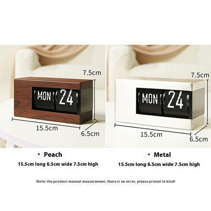 Minimalist Flip Calendar Table Clock Desktop Decor Smart Perpetual Calendar Flip Clock