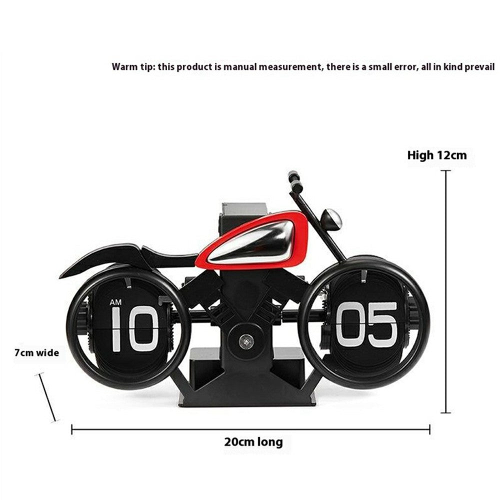 Motorcycle Design Flip Desk Clock Creative Decorative Mechanical Timepiece