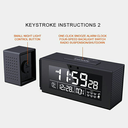 TS-P30 Creative Radio Alarm Clock with Color Alert Digital Display Sound Light IR Motion Sensor 7 Color Night Light