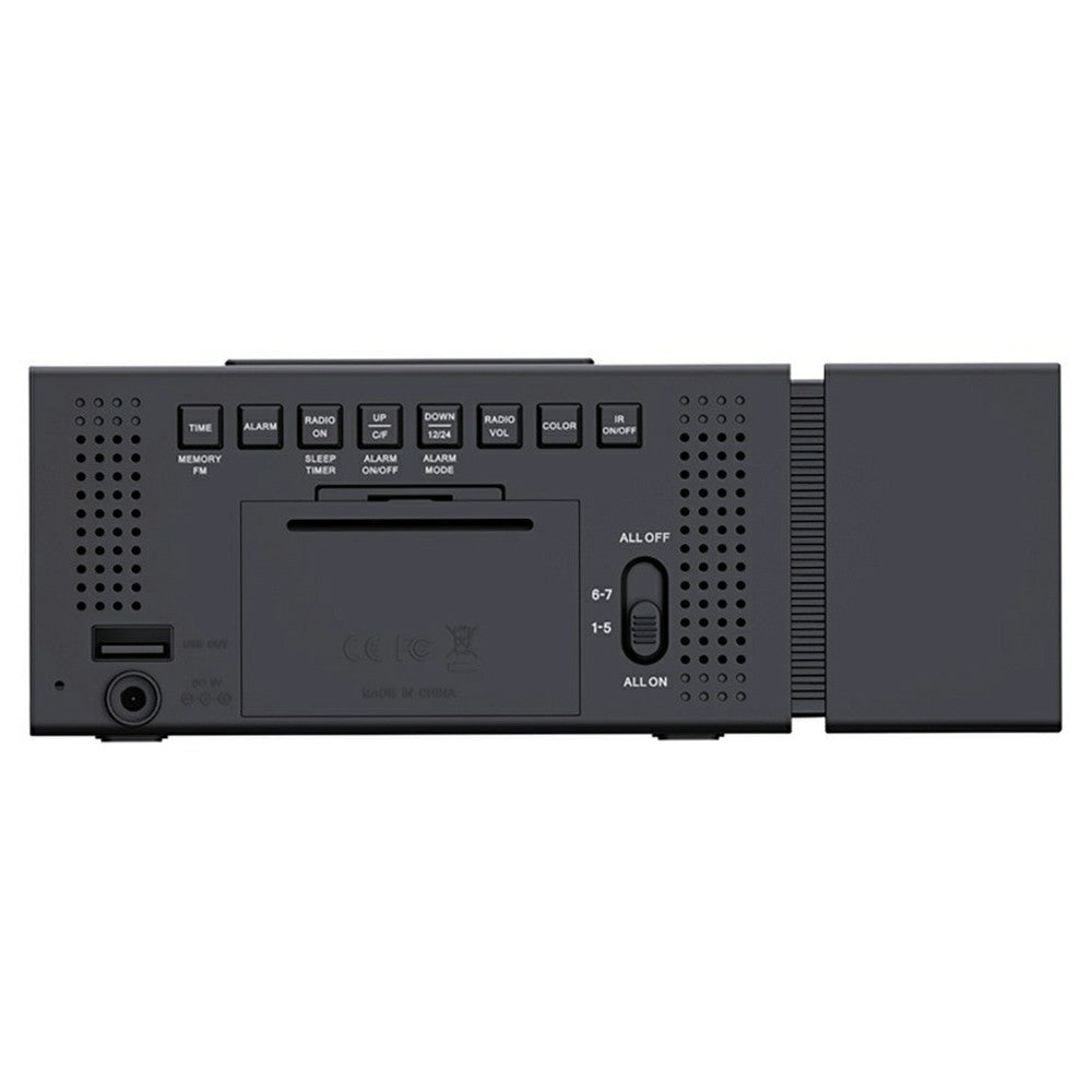 TS-P30 Creative Radio Alarm Clock with Color Alert Digital Display Sound Light IR Motion Sensor 7 Color Night Light