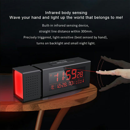 TS-P30 Creative Radio Alarm Clock with Color Alert Digital Display Sound Light IR Motion Sensor 7 Color Night Light