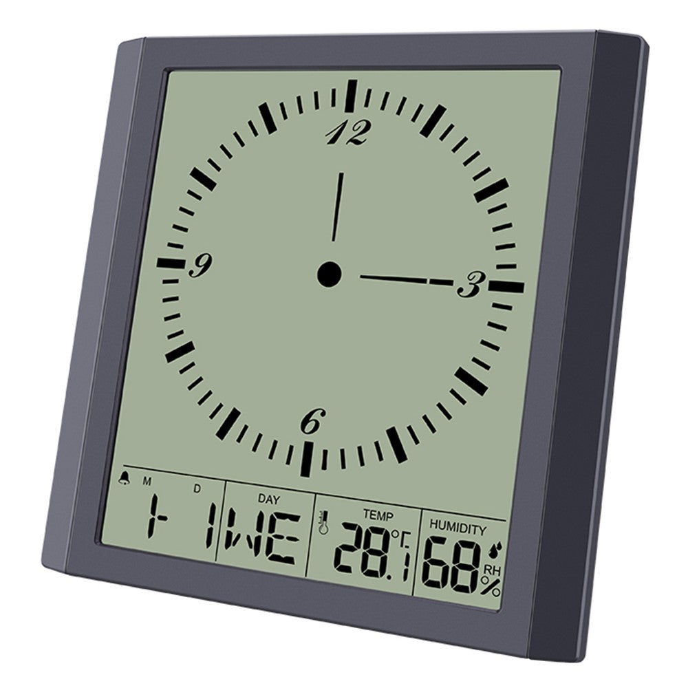 TS-8675 Multifunctional Digital Wall Clock Large Screen Display Temperature Humidity Meter Alarm Clock