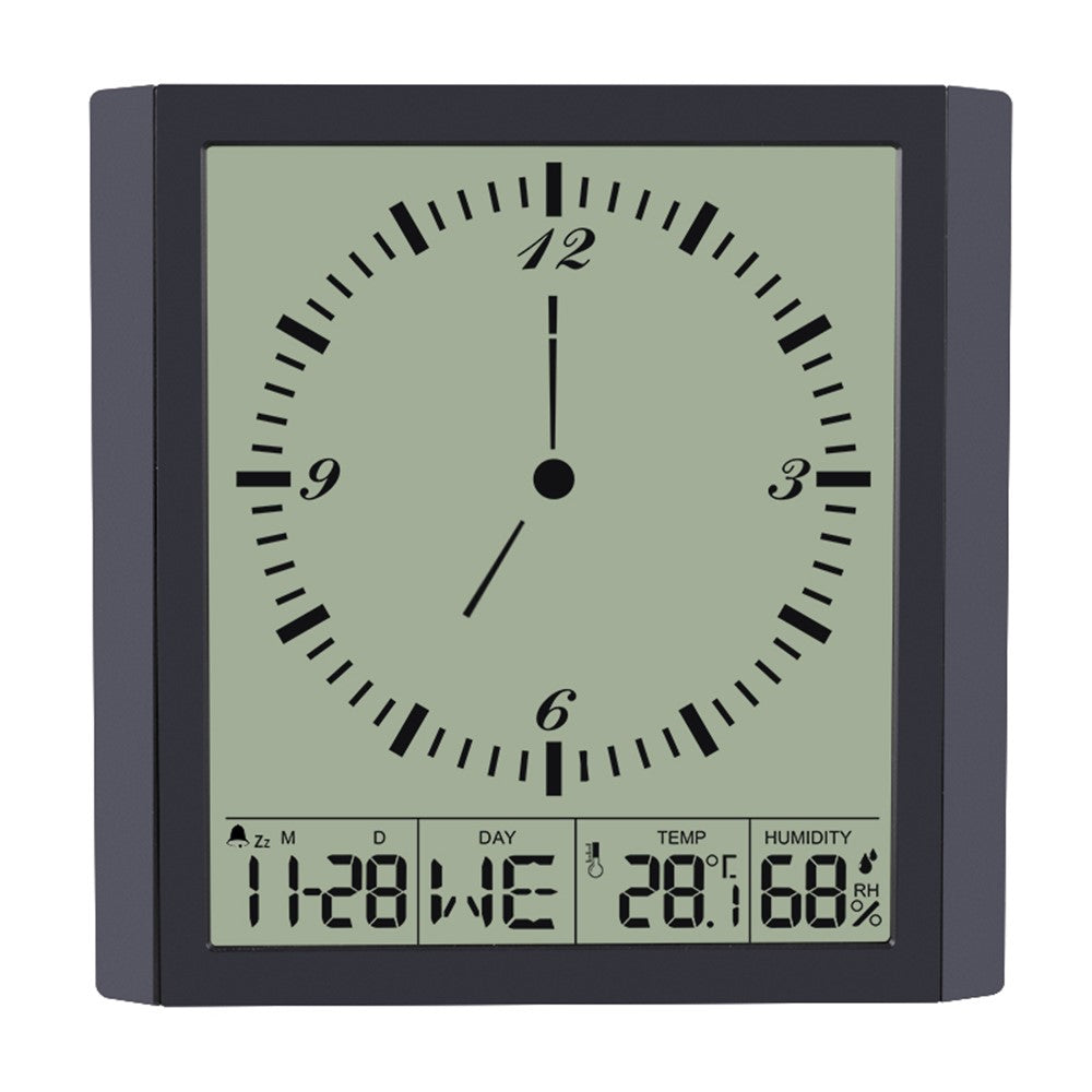 TS-8675 Multifunctional Digital Wall Clock Large Screen Display Temperature Humidity Meter Alarm Clock