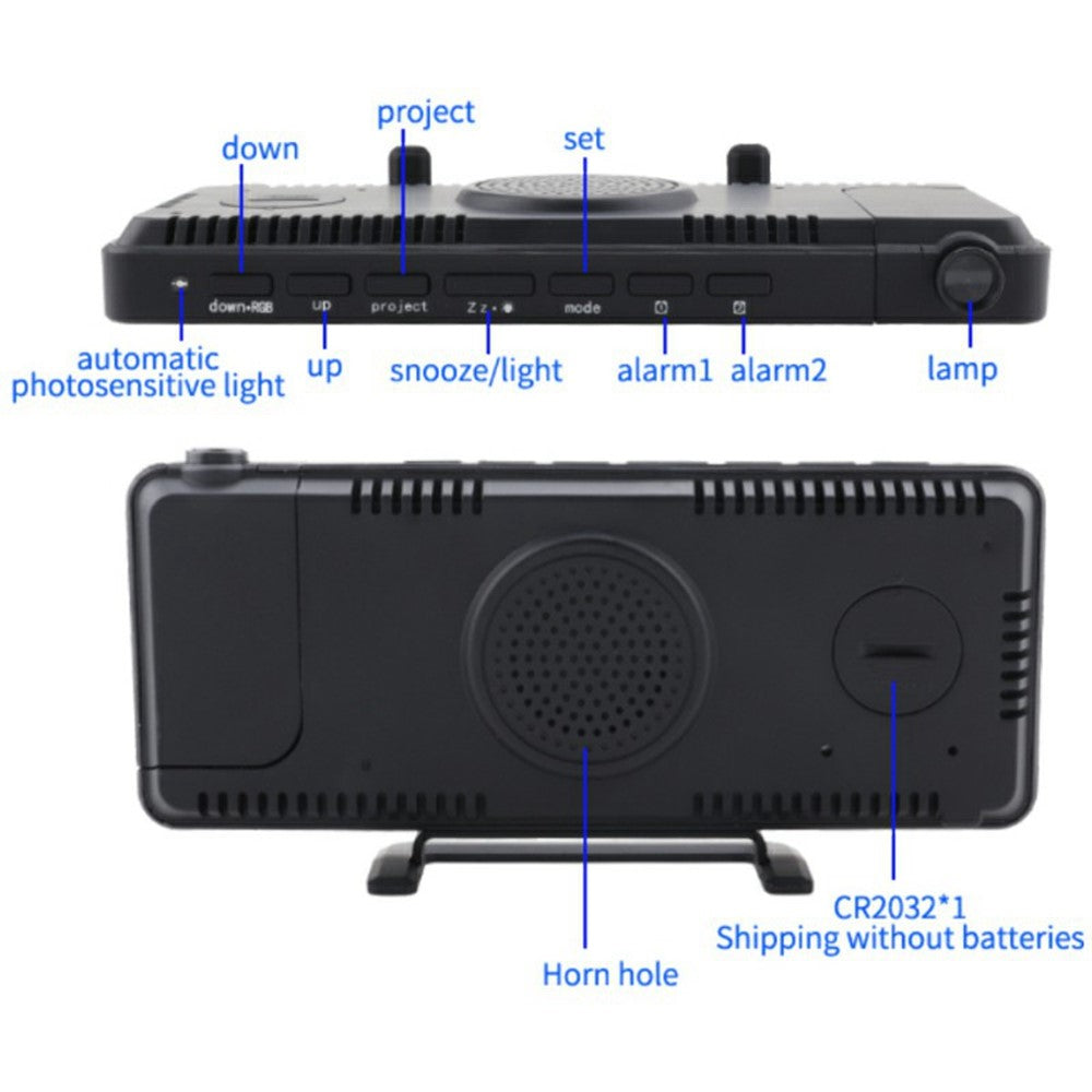 TS-9210 RGB Mirror Projection Clock Large Screen Digital Alarm Clock Desktop Electronic Clock