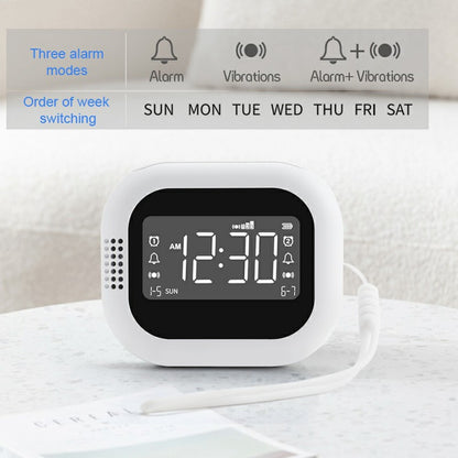 TS-BC700 Portable Vibrating Alarm Clock Multifunction Rechargeable Vibration Clock for Deaf / Elderly / Heavy Sleepers