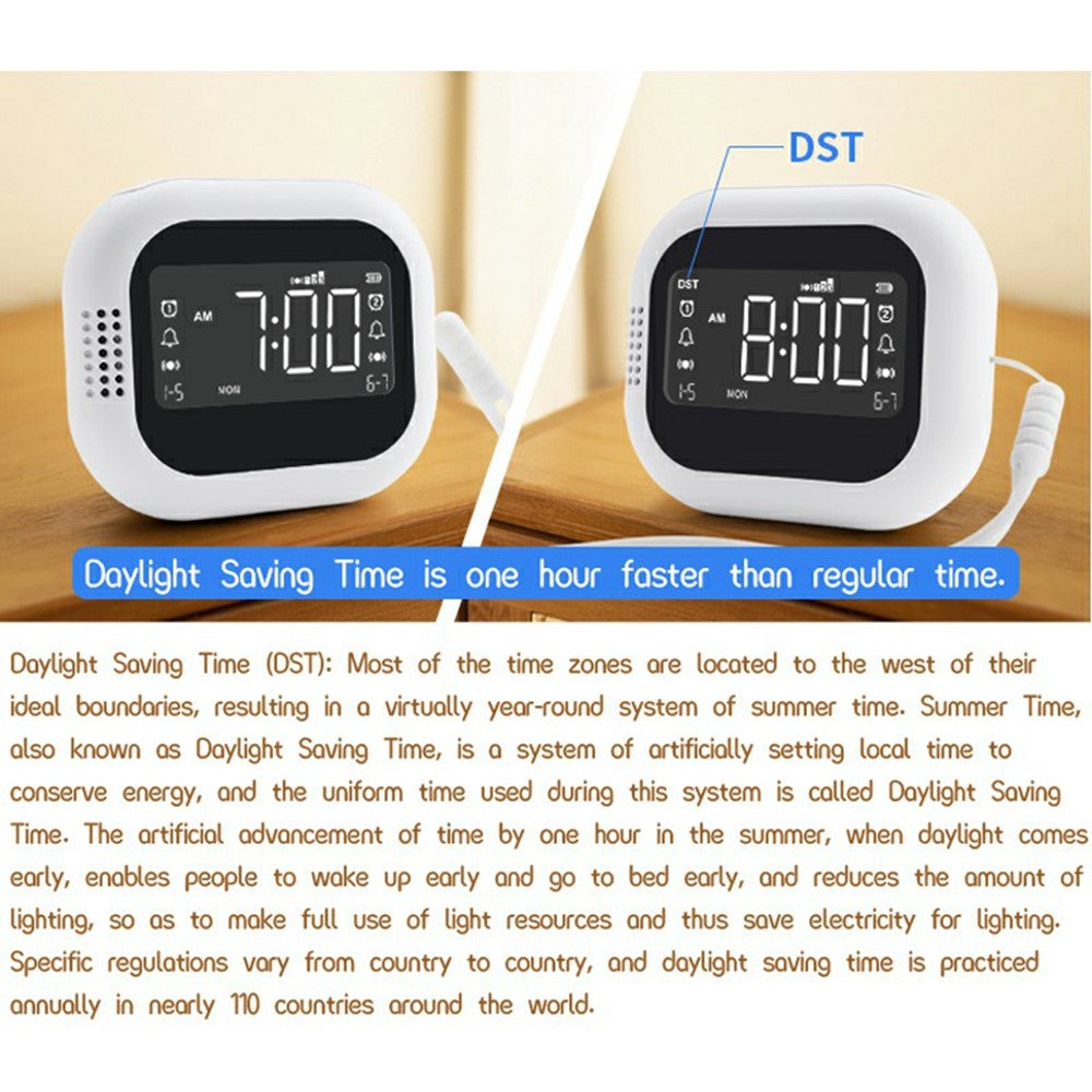 TS-BC700F Multifunction Vibrating Alarm Clock Portable FM Radio for Deaf Elderly Heavy Sleepers