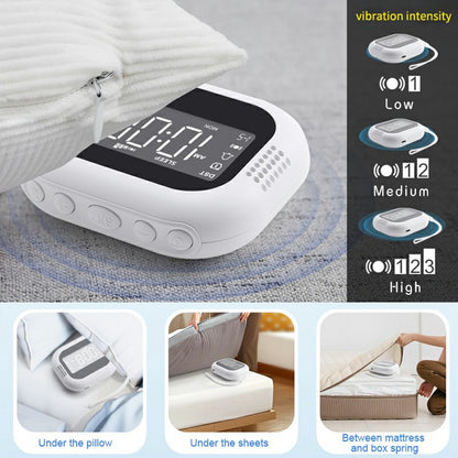 TS-BC700S Portable Vibrating Alarm Clock 2.75 Inch White Noise Machine for Deaf Elderly Heavy Sleepers
