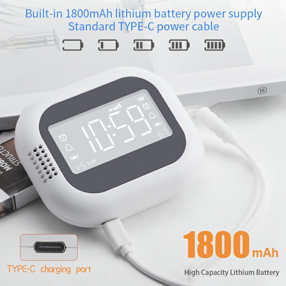 TS-BC700S Portable Vibrating Alarm Clock 2.75 Inch White Noise Machine for Deaf Elderly Heavy Sleepers