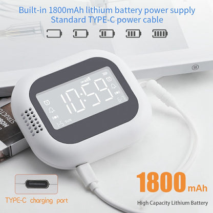 TS-BC700S Portable Vibrating Alarm Clock 2.75 Inch White Noise Machine for Deaf Elderly Heavy Sleepers