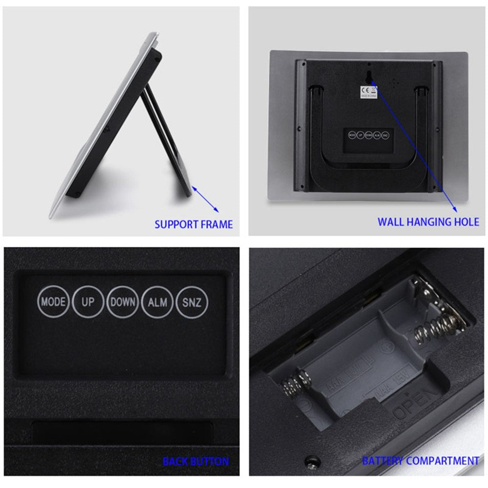 TS-H129Y Multifunction Digital Alarm Clock Large Screen Calendar Temperature Display Wall Clock