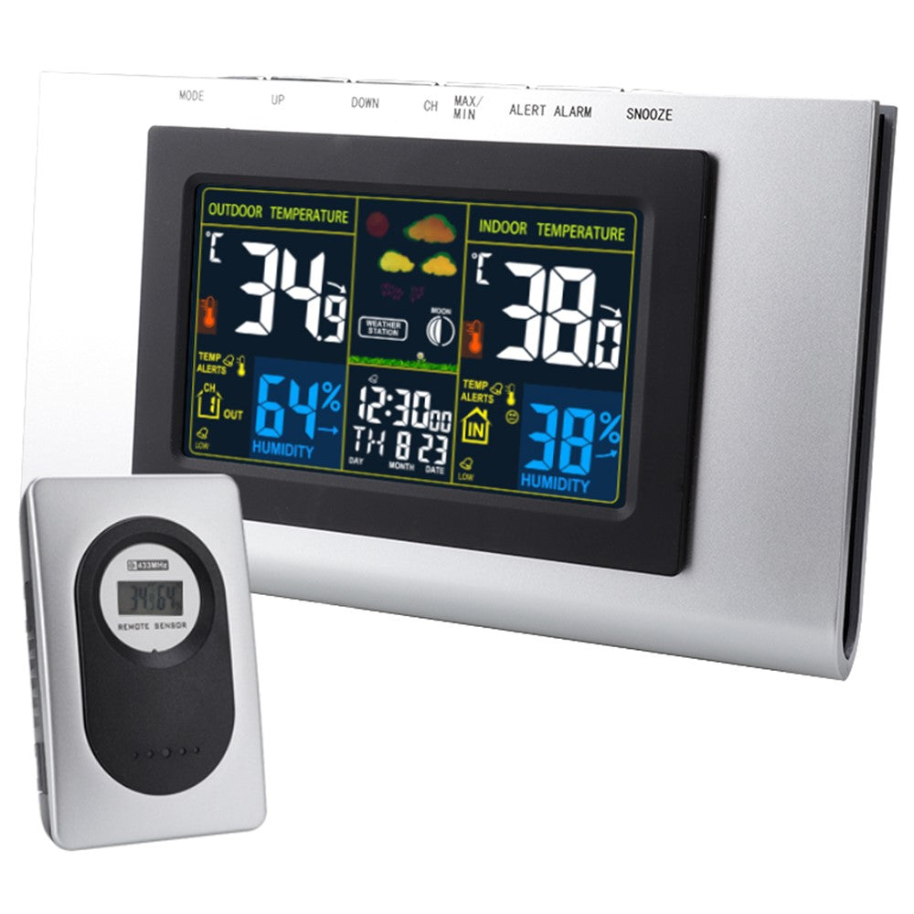 TS-H127G Multifunction Wireless Weather Station Color Display Alarm Clock Digital Thermometer Hygrometer