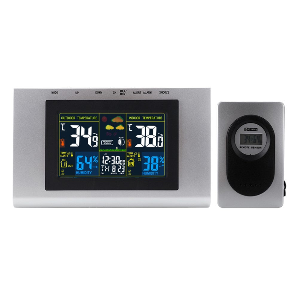 TS-H127G Multifunction Wireless Weather Station Color Display Alarm Clock Digital Thermometer Hygrometer