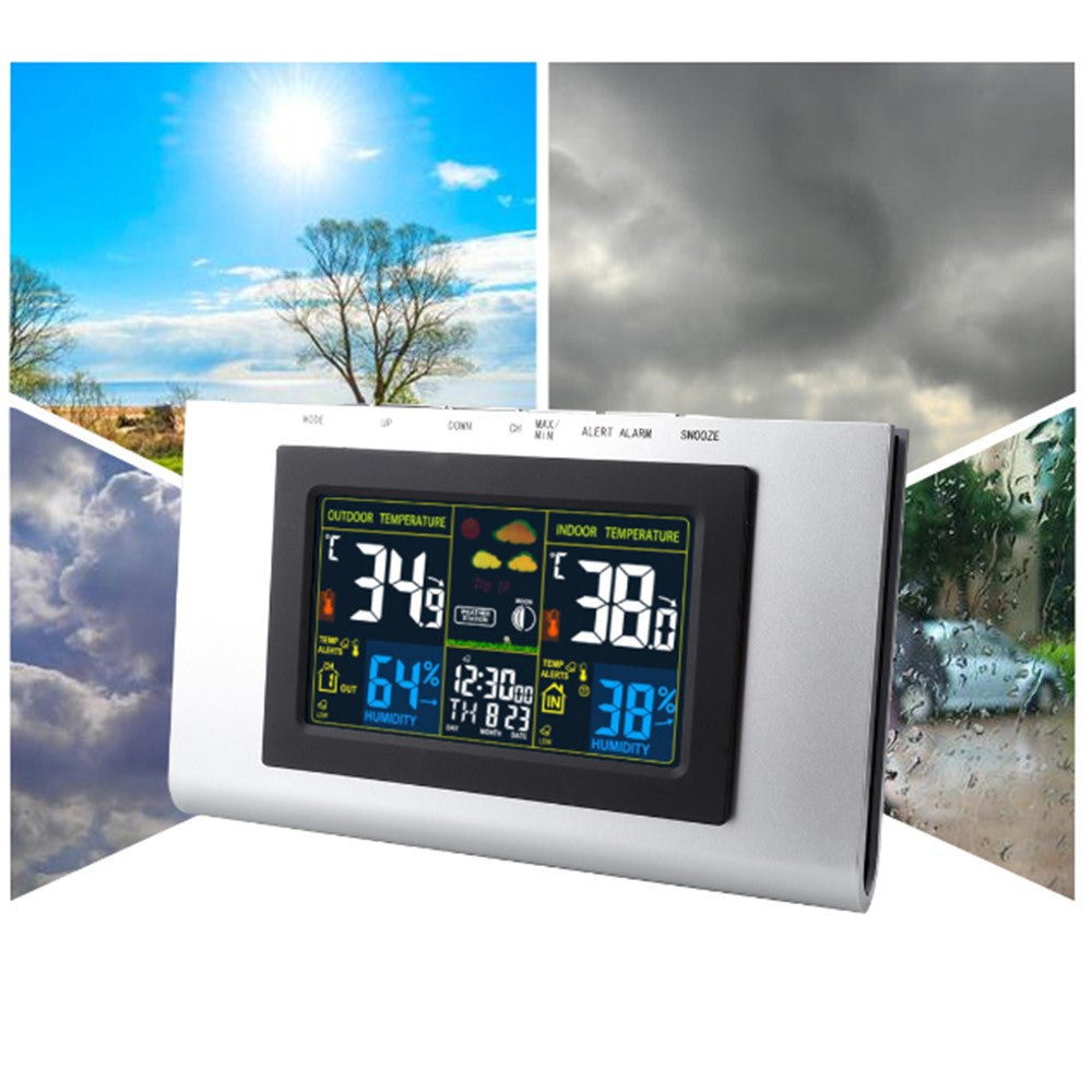 TS-H127G Multifunction Wireless Weather Station Color Display Alarm Clock Digital Thermometer Hygrometer