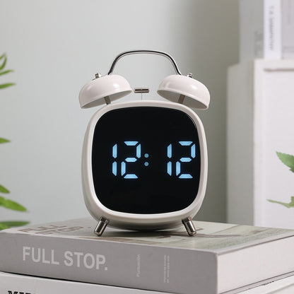 GH8032 Creative LED Alarm Clock Large Volume Metal Bell Digital Clock for Heavy Sleepers