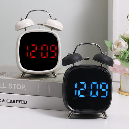 GH8032 Creative LED Alarm Clock Large Volume Metal Bell Digital Clock for Heavy Sleepers
