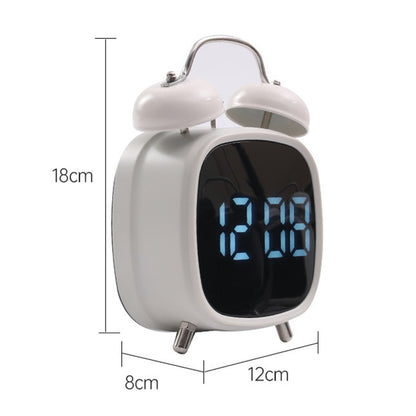 GH8032 Creative LED Alarm Clock Large Volume Metal Bell Digital Clock for Heavy Sleepers