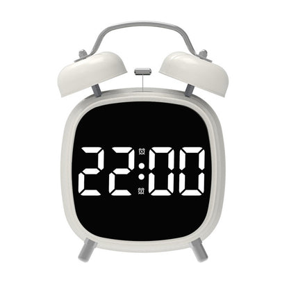 GH8032 Creative LED Alarm Clock Large Volume Metal Bell Digital Clock for Heavy Sleepers