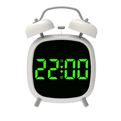 GH8032 Creative LED Alarm Clock Large Volume Metal Bell Digital Clock for Heavy Sleepers