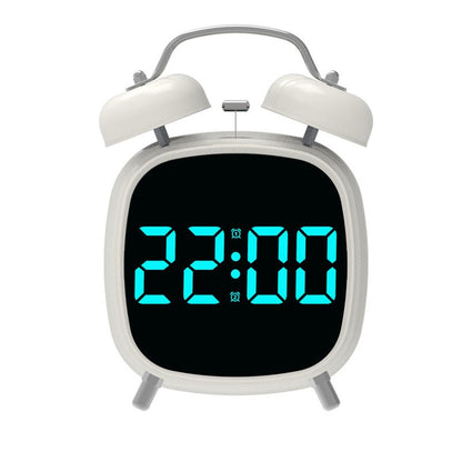 GH8032 Creative LED Alarm Clock Large Volume Metal Bell Digital Clock for Heavy Sleepers