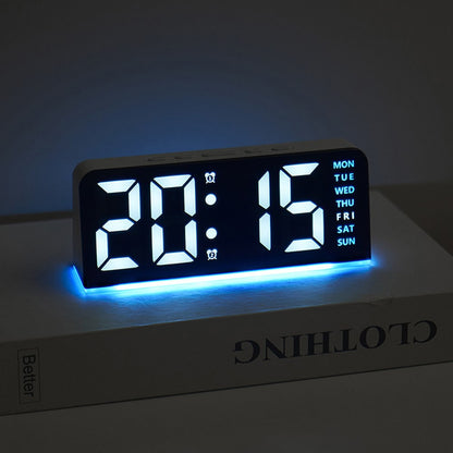 GH8033 LED Digital Clock Date Temperature Display Ambient Light Dual Alarm Smart Desktop Clock