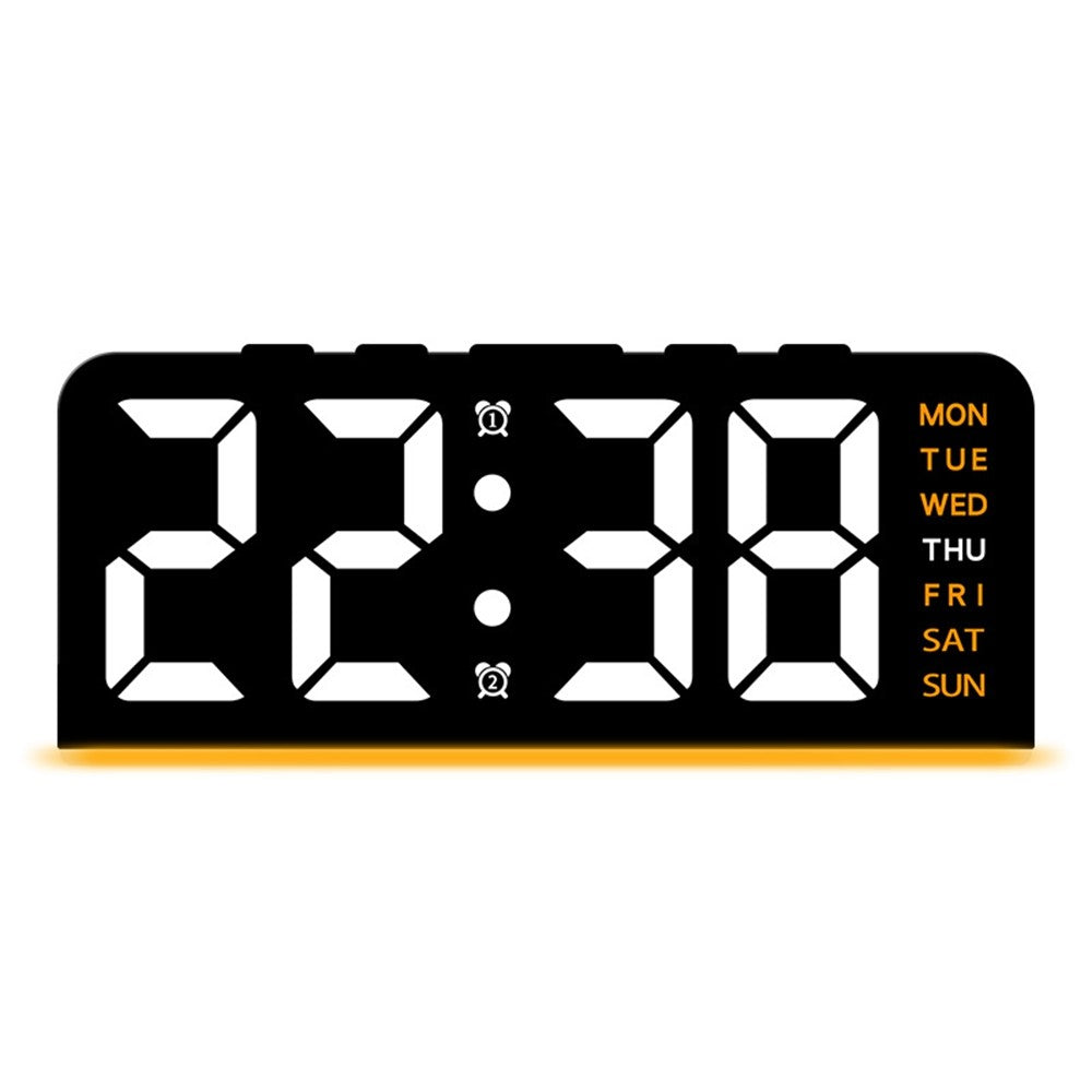 GH8033 LED Digital Clock Date Temperature Display Ambient Light Dual Alarm Smart Desktop Clock
