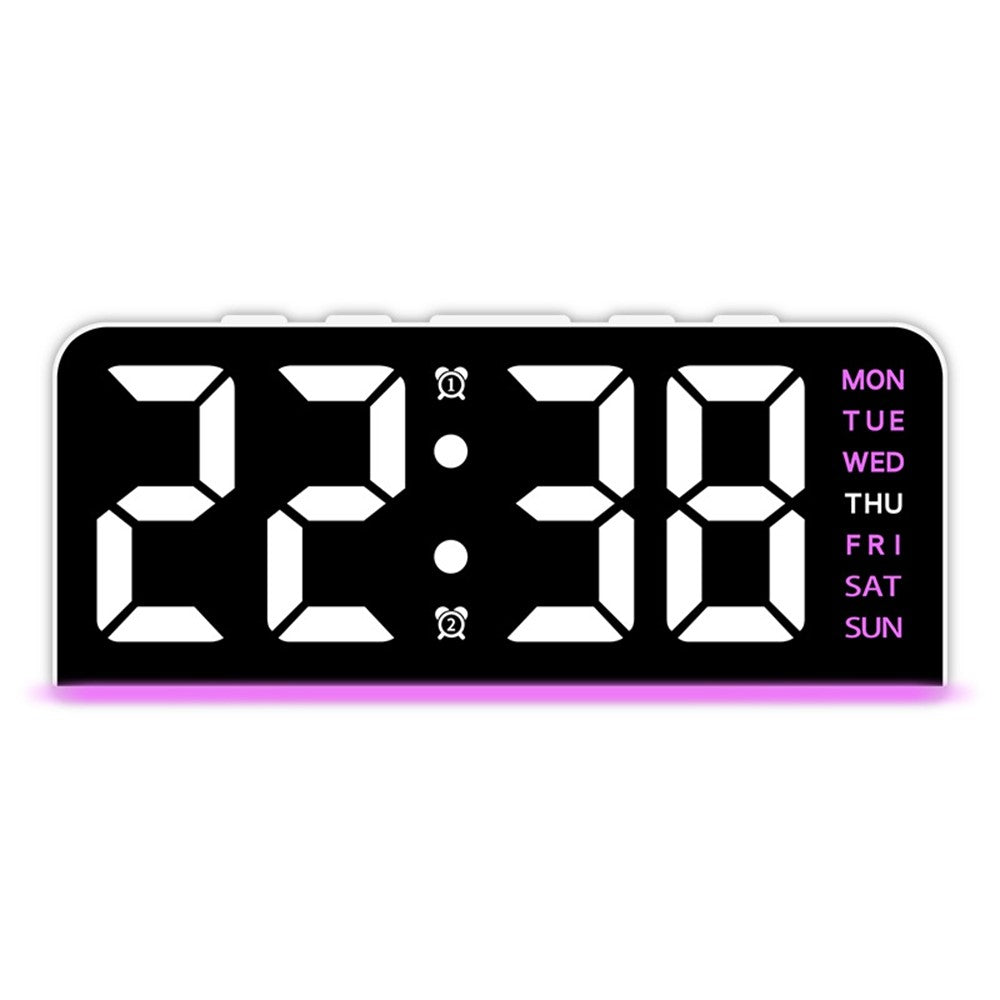 GH8033 LED Digital Clock Date Temperature Display Ambient Light Dual Alarm Smart Desktop Clock