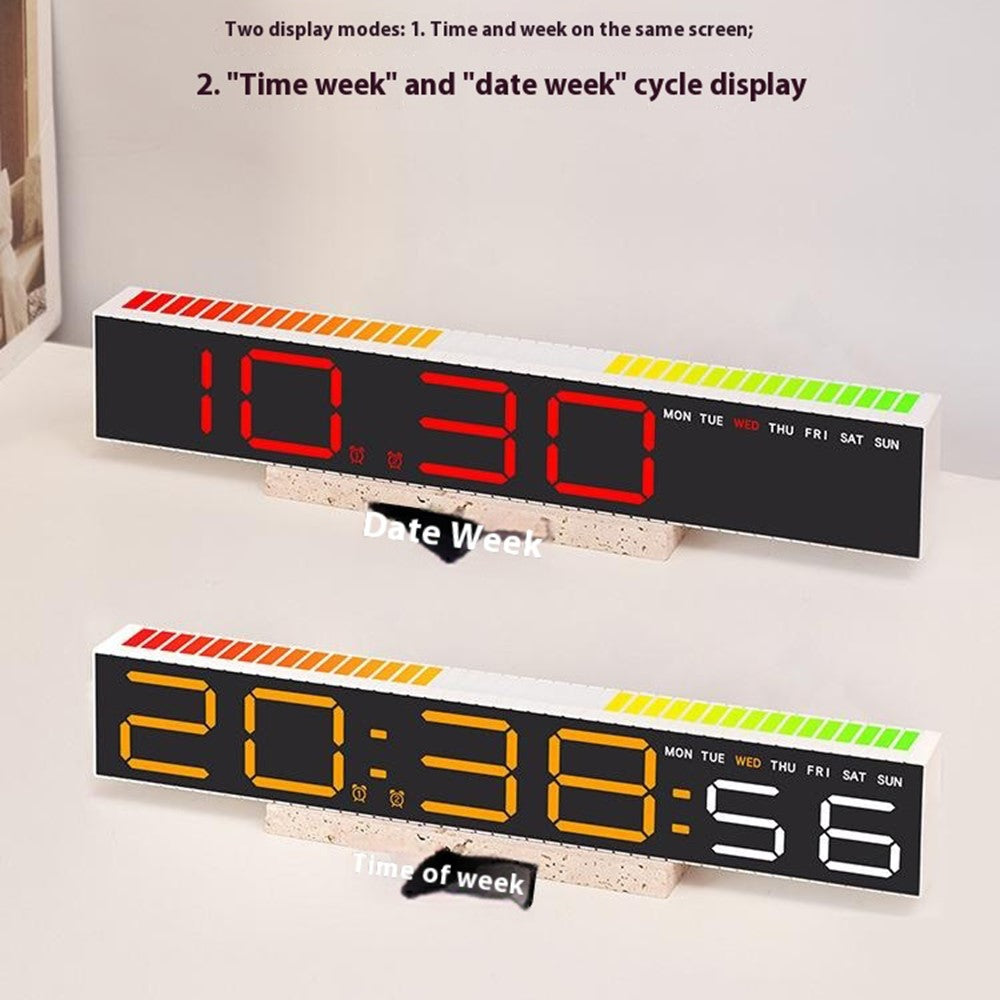 5517 Creative LED Digital Clock Sound Activated Display Bedside Table Alarm Clock with Multi-Color Light