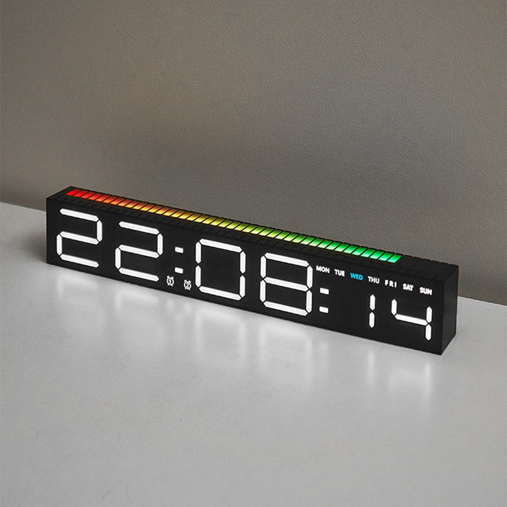 5517 Creative LED Digital Clock Sound Activated Display Bedside Table Alarm Clock with Multi-Color Light