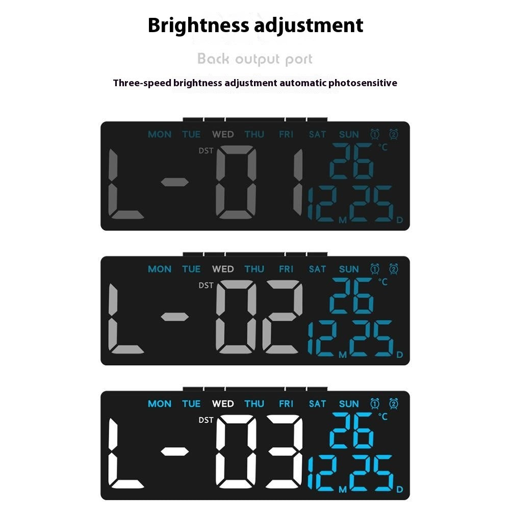 6668 LED Digital Alarm Clock Temperature Display USB Output Multiple Alarms Desktop Clock