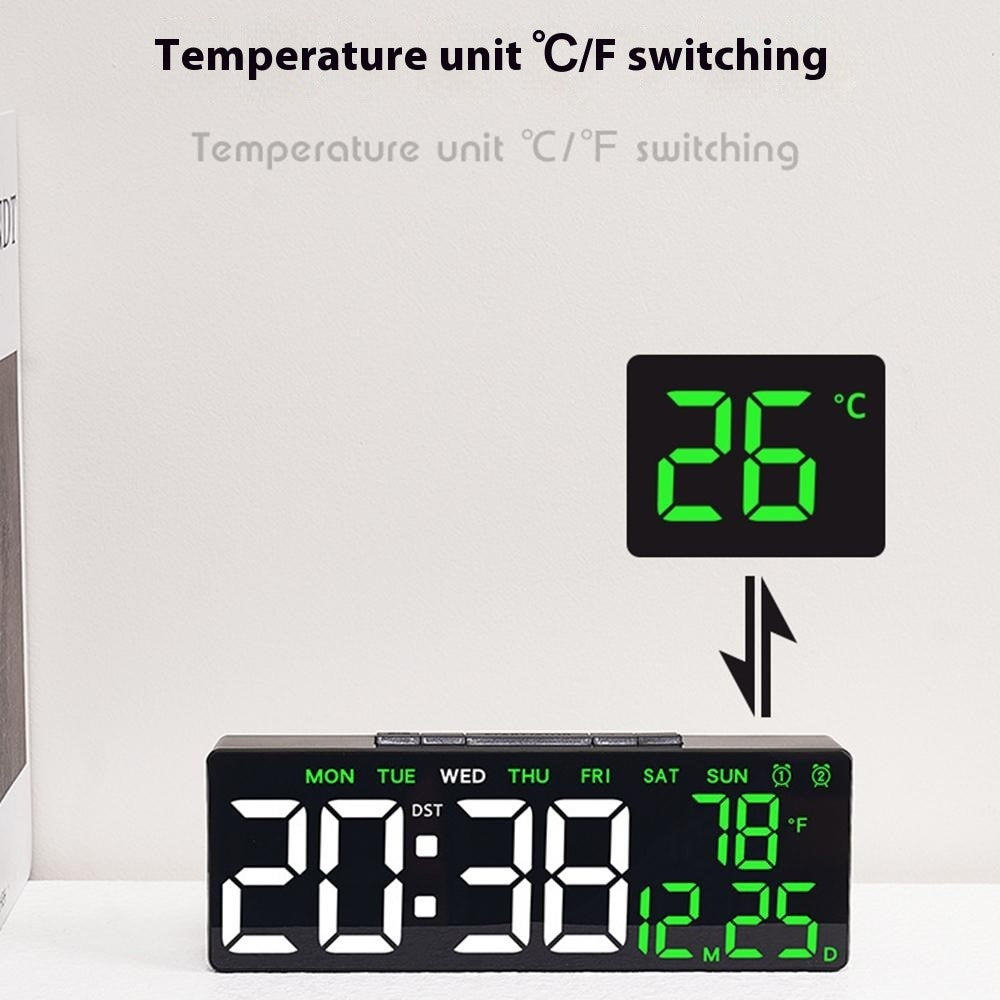 6668 LED Digital Alarm Clock Temperature Display USB Output Multiple Alarms Desktop Clock