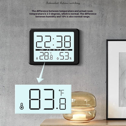 2308 Ultra Thin Magnetic LCD Digital Clock Bedside Temperature Humidity Display Alarm Clock