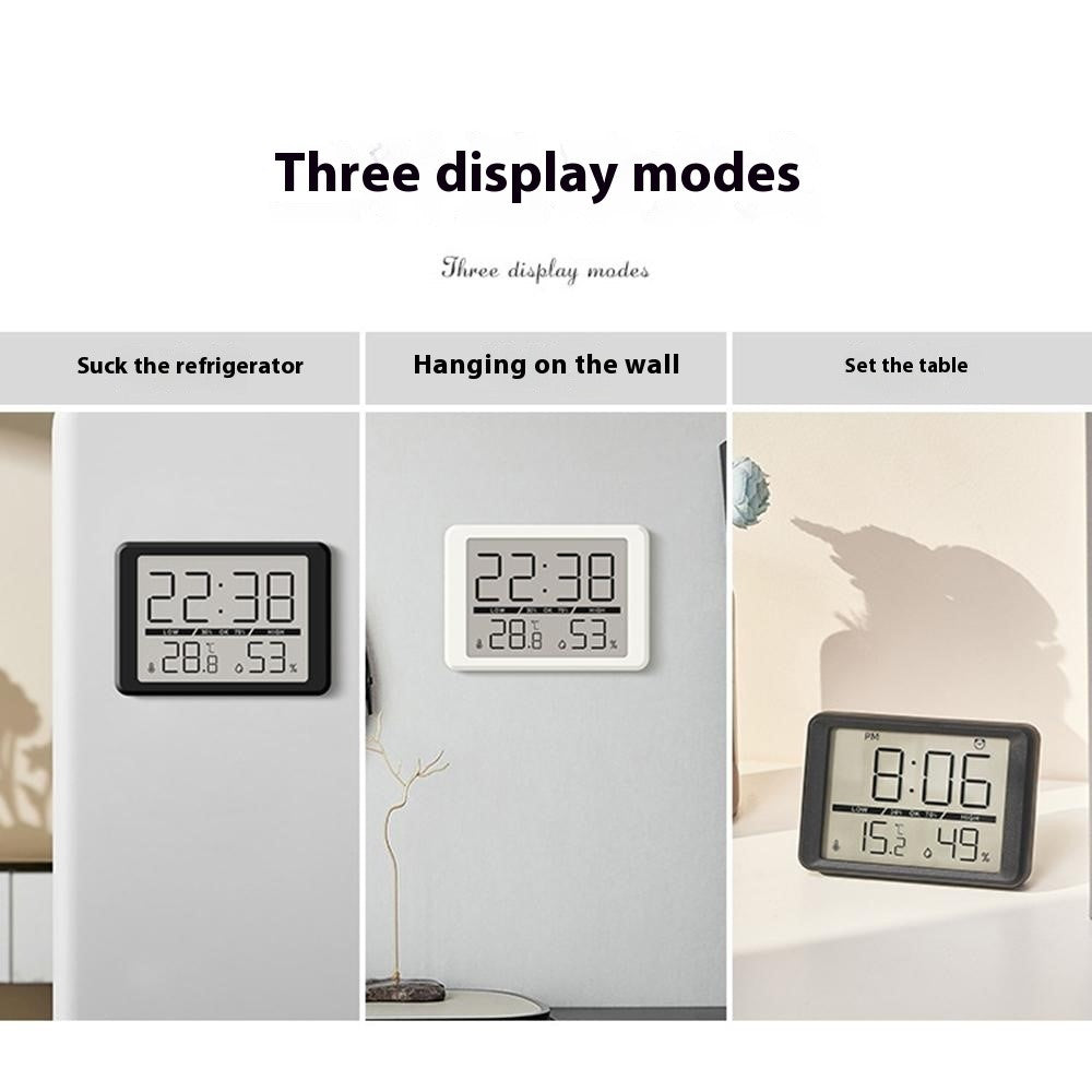 2308 Ultra Thin Magnetic LCD Digital Clock Bedside Temperature Humidity Display Alarm Clock