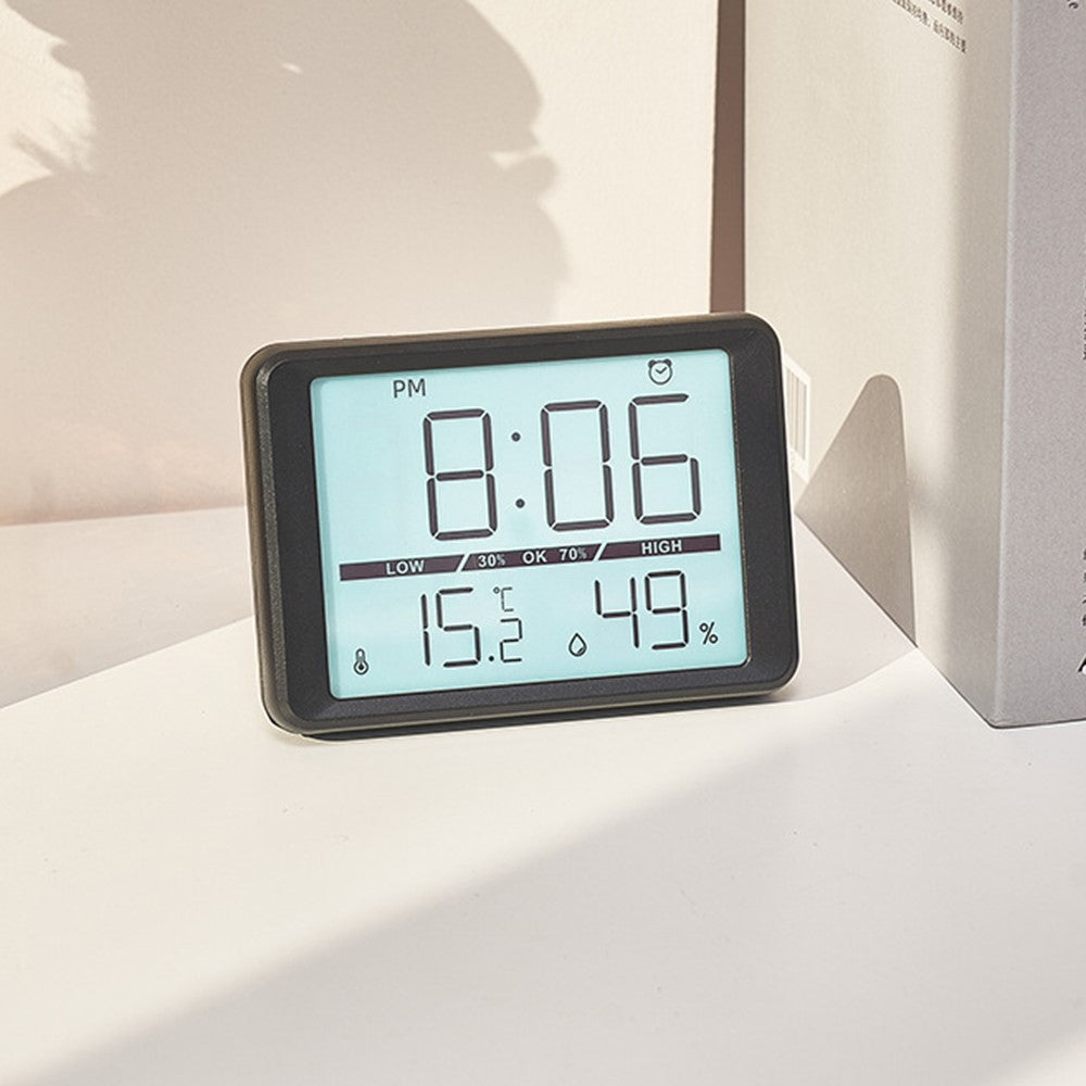 2308 Ultra Thin Magnetic LCD Digital Clock Bedside Temperature Humidity Display Alarm Clock
