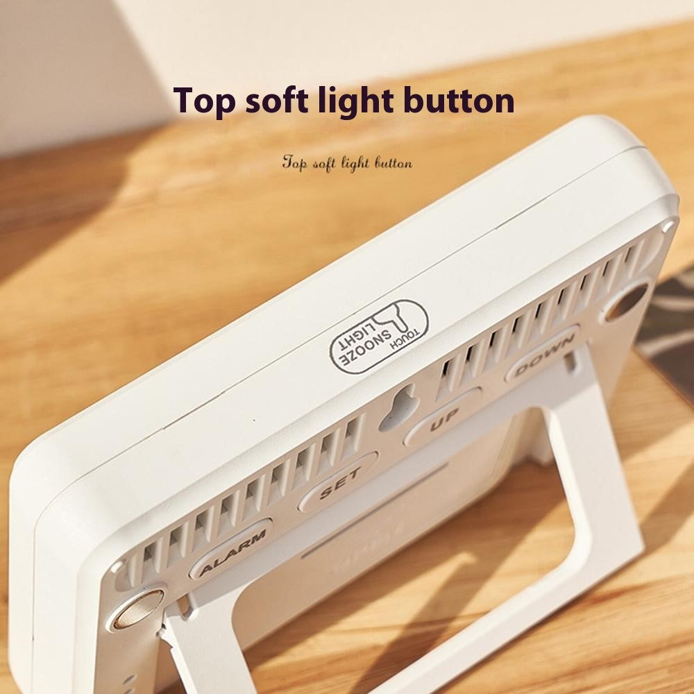 2308 Ultra Thin Magnetic LCD Digital Clock Bedside Temperature Humidity Display Alarm Clock