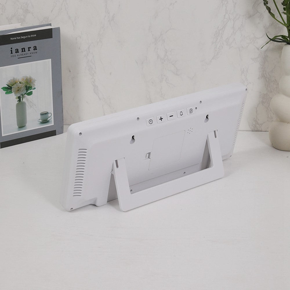 9554 LCD Digital Wall Clock Temperature Humidity Display Multi-Function Large Screen Clock