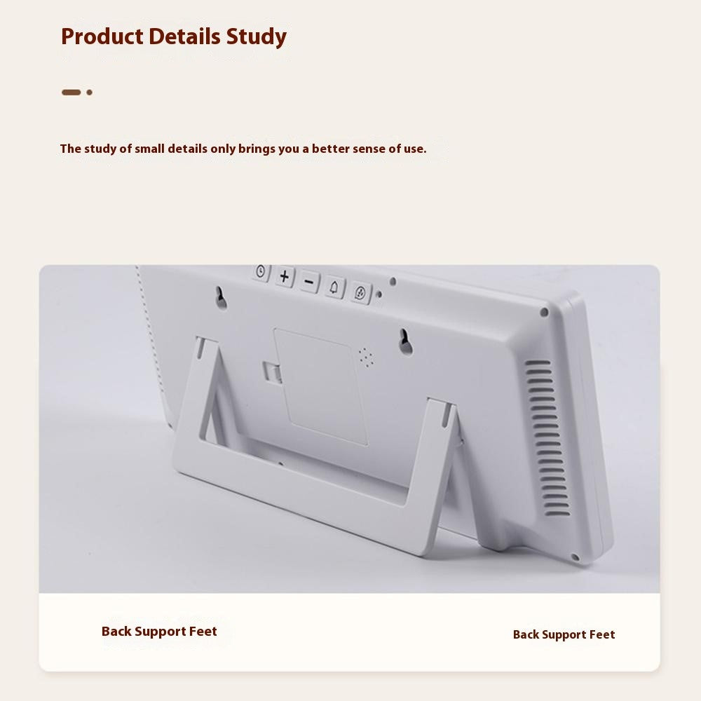 9554 LCD Digital Wall Clock Temperature Humidity Display Multi-Function Large Screen Clock