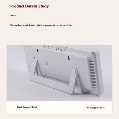 9554 LCD Digital Wall Clock Temperature Humidity Display Multi-Function Large Screen Clock