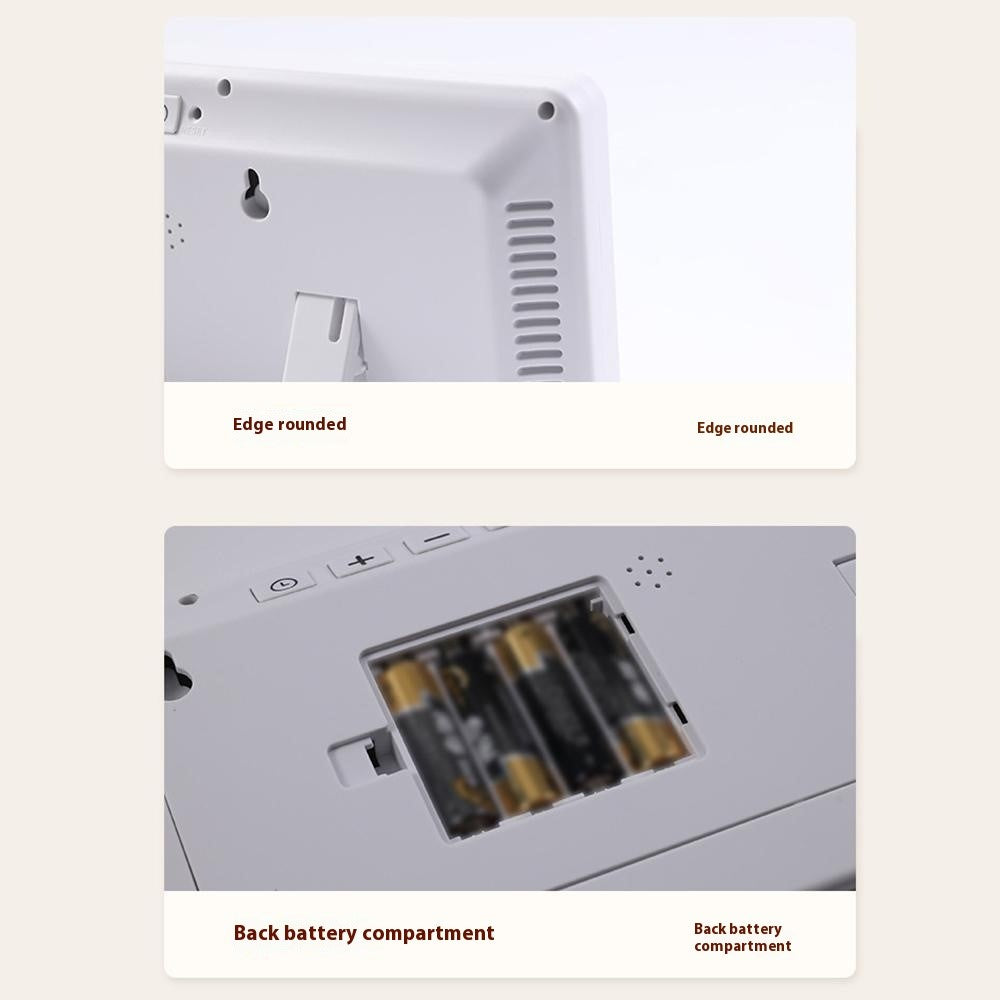 9554 LCD Digital Wall Clock Temperature Humidity Display Multi-Function Large Screen Clock