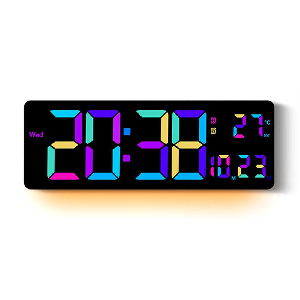 6658RGB 16 Inch RGB Color Changing Wall Clock Living Room Large Screen Digital Electronic Clock