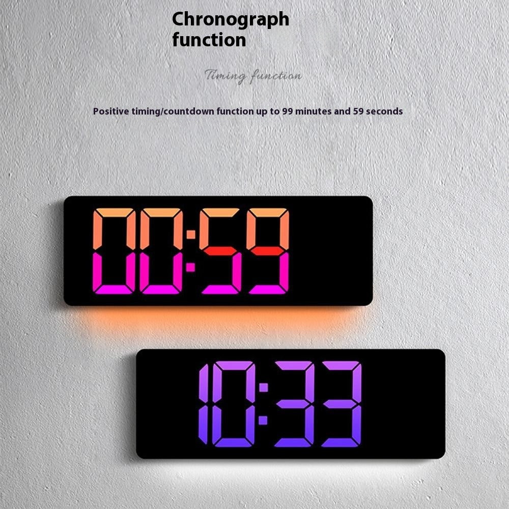6658RGB 16 Inch RGB Color Changing Wall Clock Living Room Large Screen Digital Electronic Clock