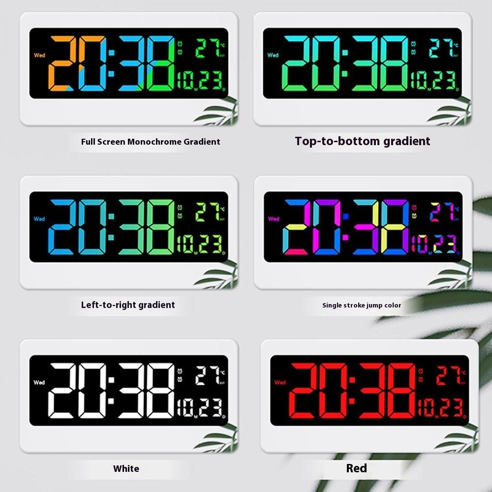 6658RGB 16 Inch RGB Color Changing Wall Clock Living Room Large Screen Digital Electronic Clock