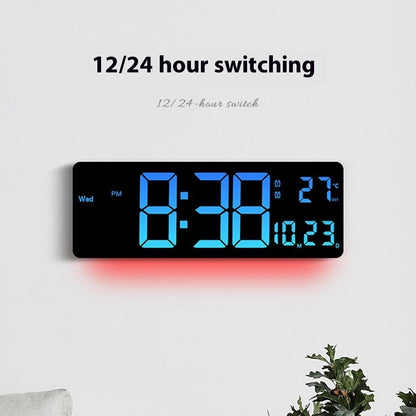 6658RGB 16 Inch RGB Color Changing Wall Clock Living Room Large Screen Digital Electronic Clock