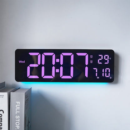 6658RGB 16 Inch RGB Color Changing Wall Clock Living Room Large Screen Digital Electronic Clock