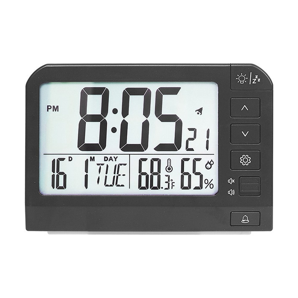 YD109 LCD Digital Alarm Clock Large Display Temperature Humidity Display Bedside Backlight Clock