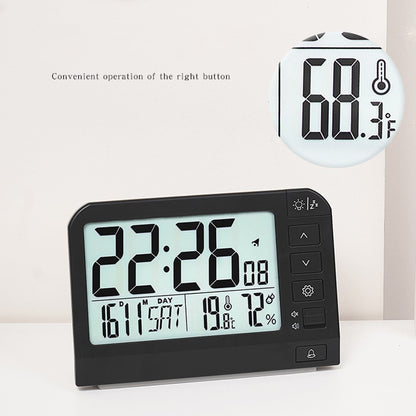 YD109 LCD Digital Alarm Clock Large Display Temperature Humidity Display Bedside Backlight Clock