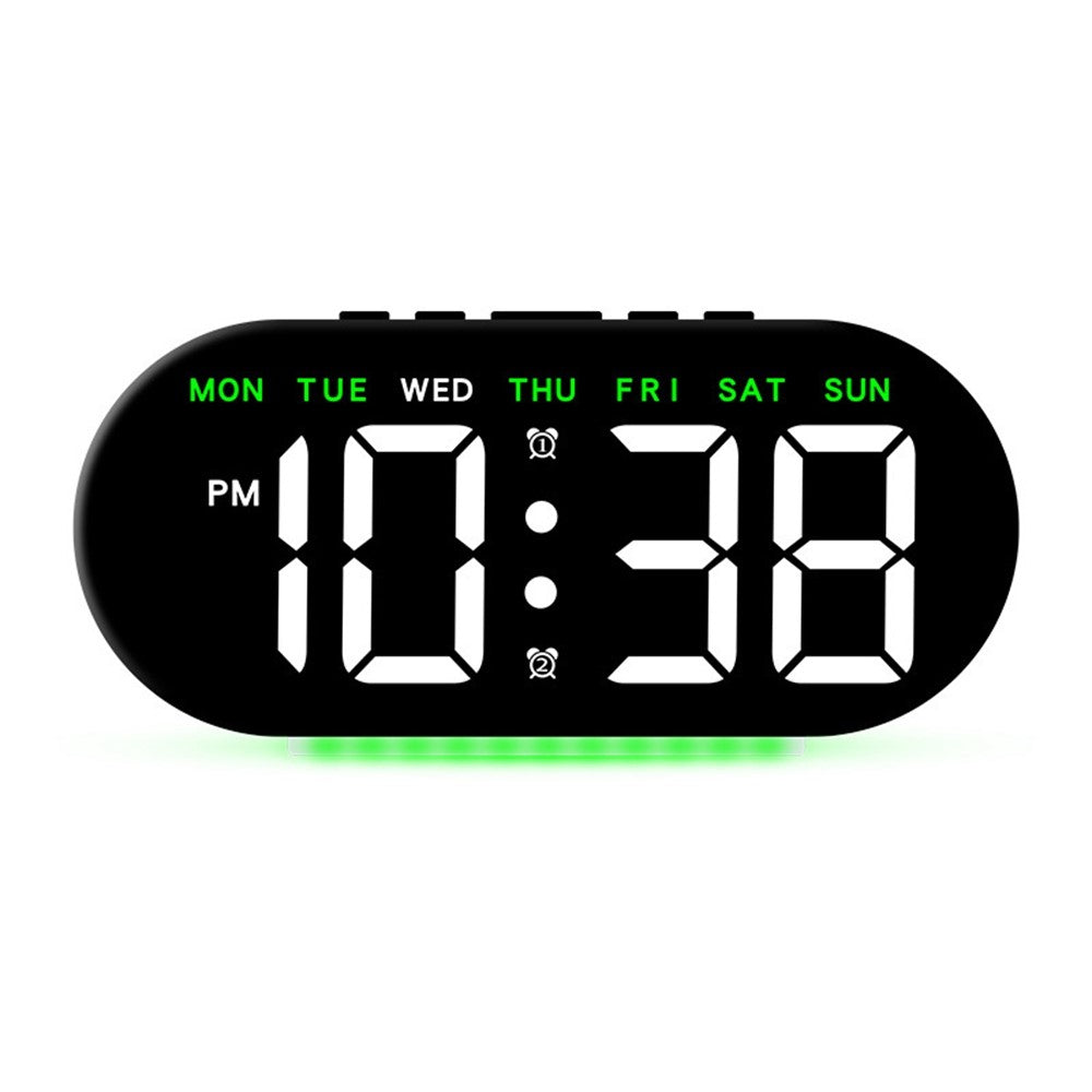 GH8035 Multifunctional LED Digital Alarm Clock Large Display Bedside Clock with Ambient Light