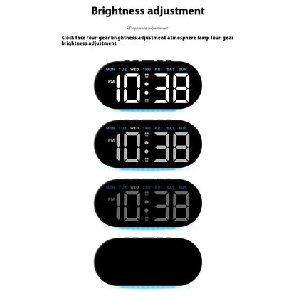 GH8035 Multifunctional LED Digital Alarm Clock Large Display Bedside Clock with Ambient Light